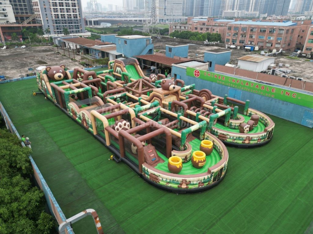 CR2-173 Bear Theme Challenging Run Giant Inflatable Obstacle Courses