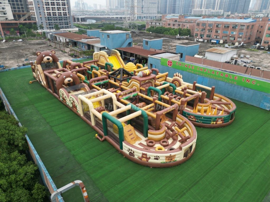 CR2-174 Bear Theme Challenging Run Giant Inflatable Obstacle Courses