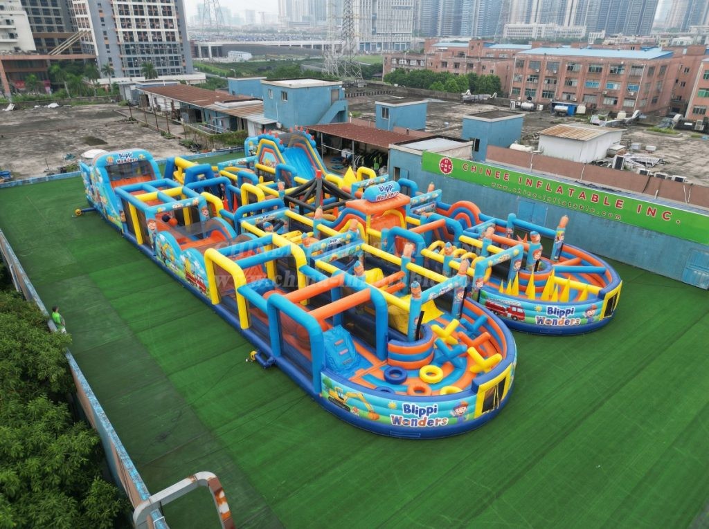 CR2-19 Blippi Wonders Theme Challenging Run Giant Inflatable Obstacle Courses