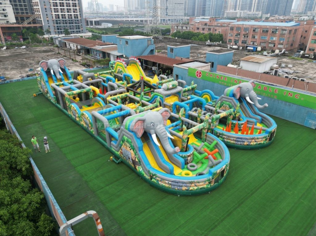 CR2-193 Elephant Theme Challenging Run Giant Inflatable Obstacle Courses