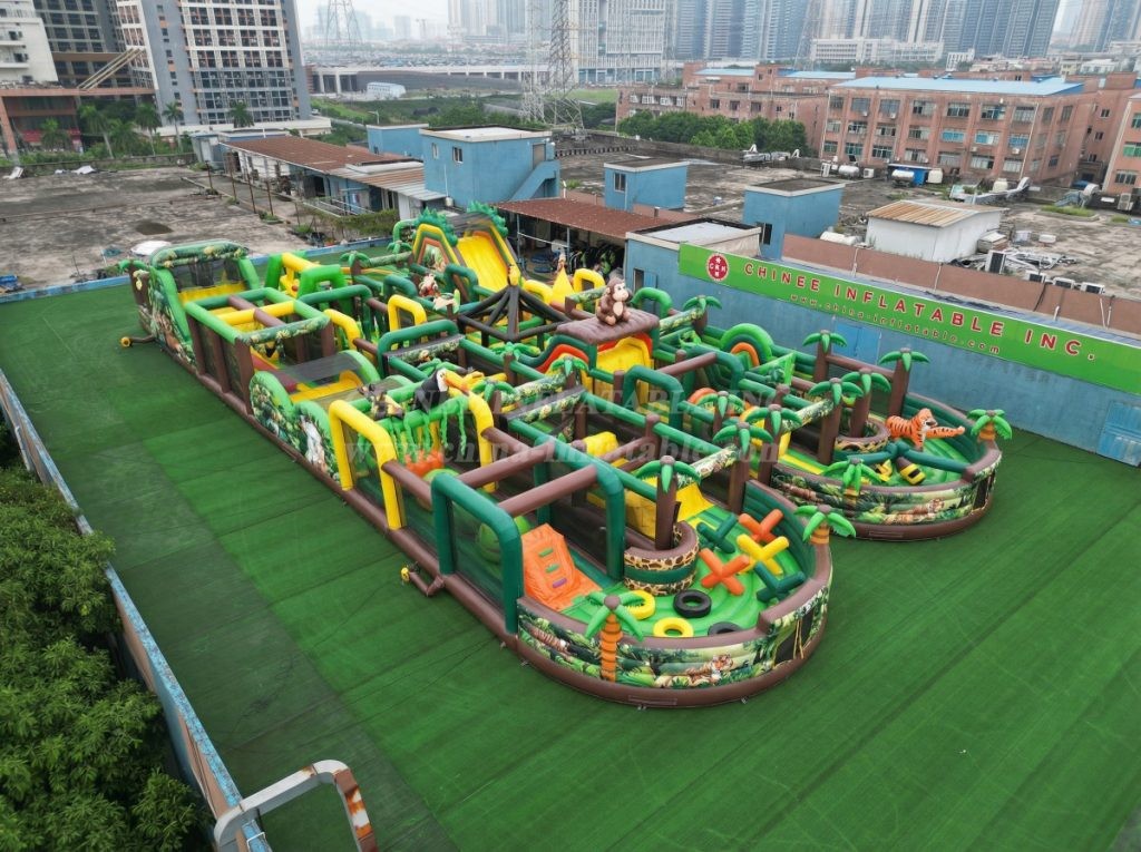 CR2-204 Jungle Theme Challenging Run Giant Inflatable Obstacle Courses