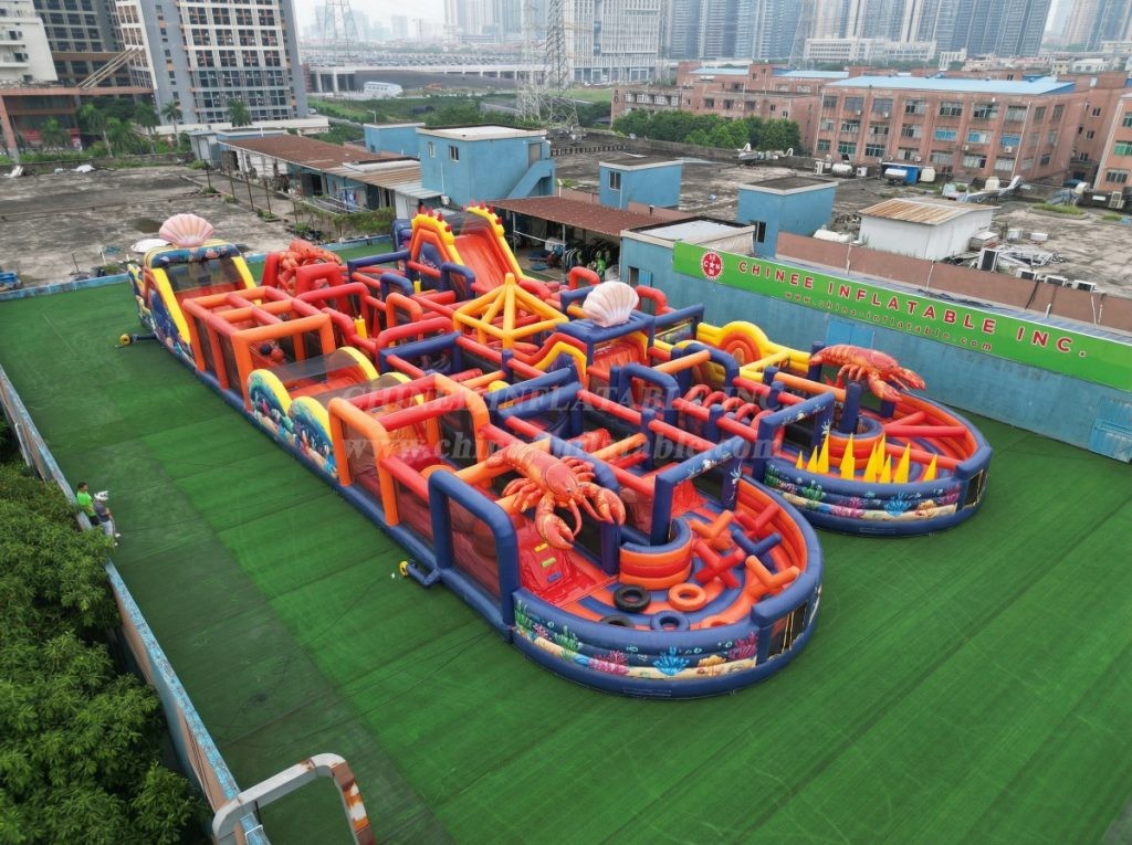 CR2-210 Lobster Theme Challenging Run Giant Inflatable Obstacle Courses