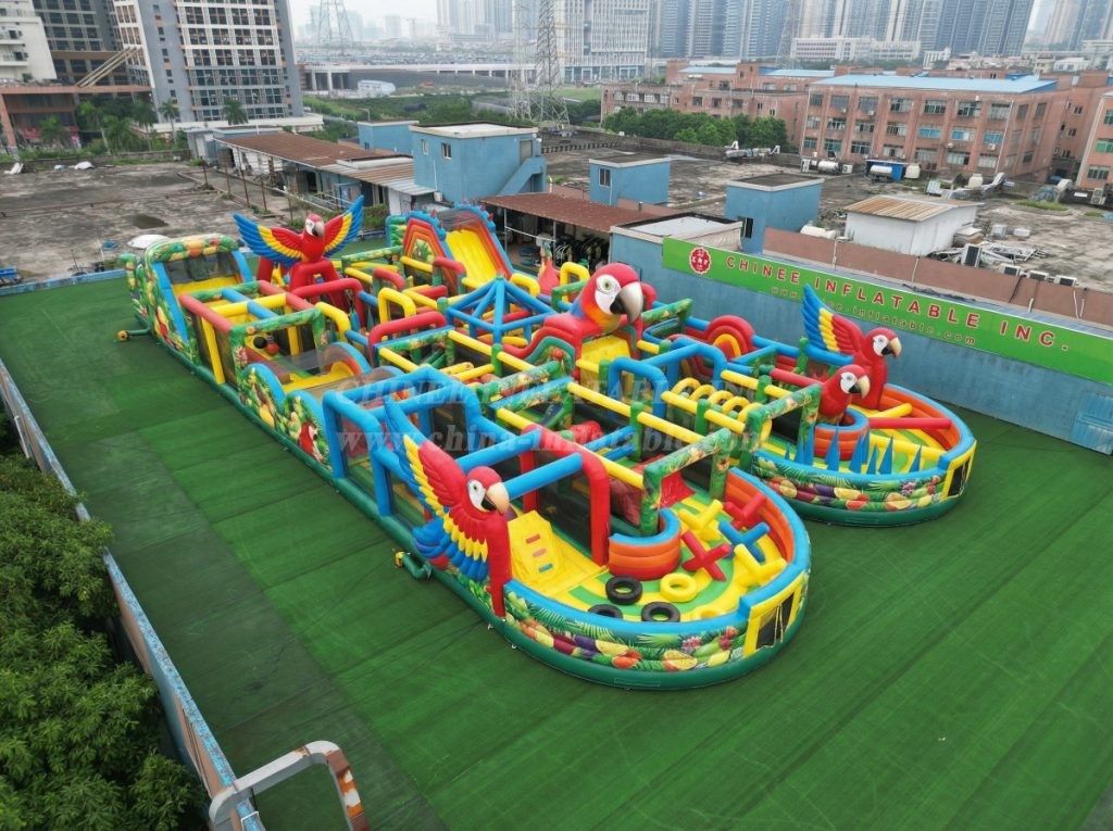 CR2-222 Parrot Theme Challenging Run Giant Inflatable Obstacle Courses