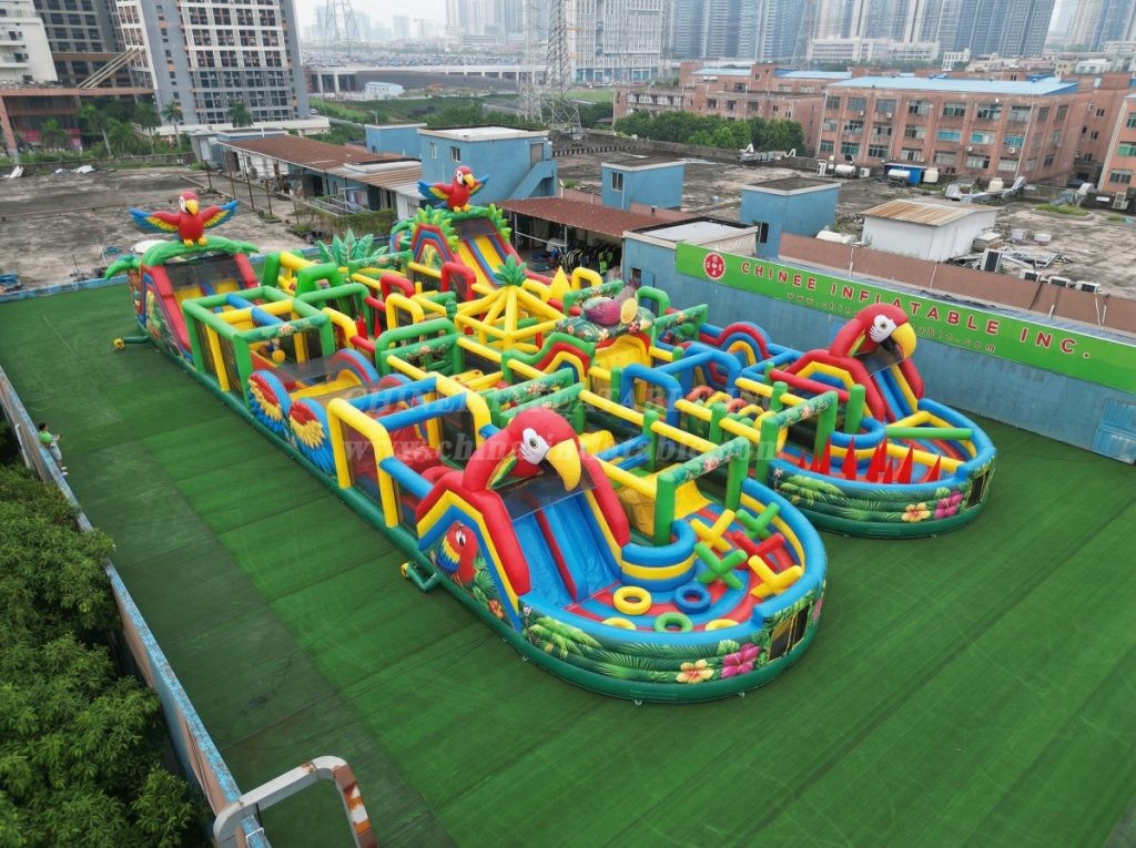 CR2-223 Parrot Theme Challenging Run Giant Inflatable Obstacle Courses