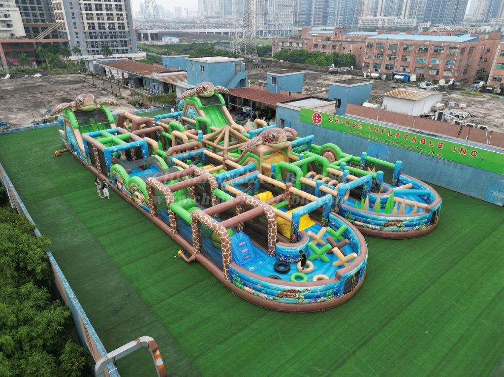 CR2-245 Turtle Theme Challenging Run Giant Inflatable Obstacle Courses