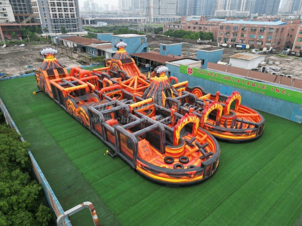 CR2-248 Volcano Theme Challenging Run Giant Inflatable Obstacle Courses
