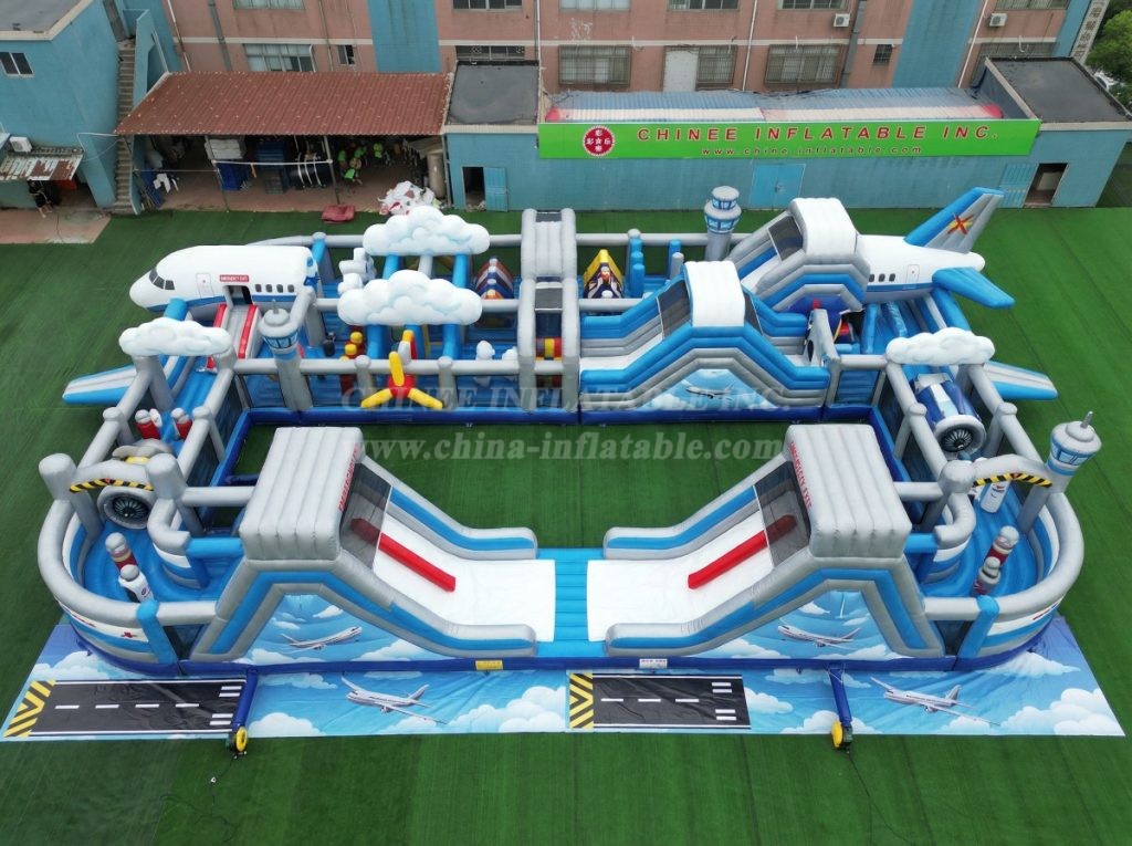 CR2-257 Airplane Theme Challenging Run Giant Inflatable Obstacle Courses
