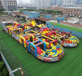 CR2-28 Cars Theme Challenging Run Giant Inflatable Obstacle Courses