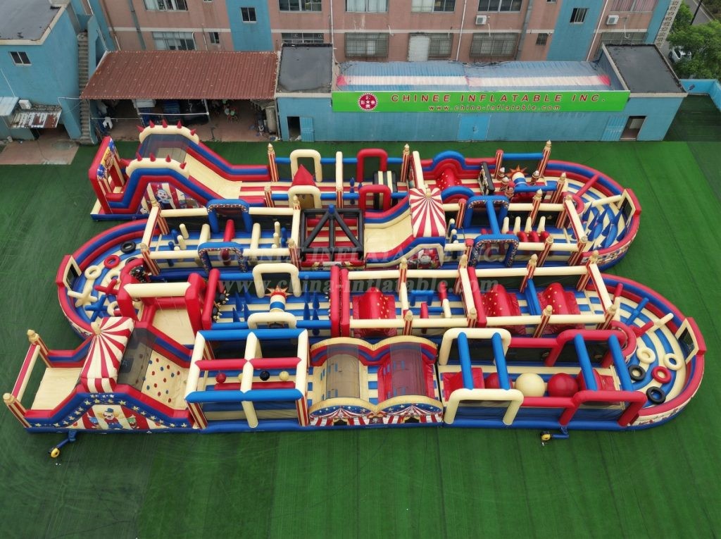 CR2-286 Circus Theme Challenging Run Giant Inflatable Obstacle Courses
