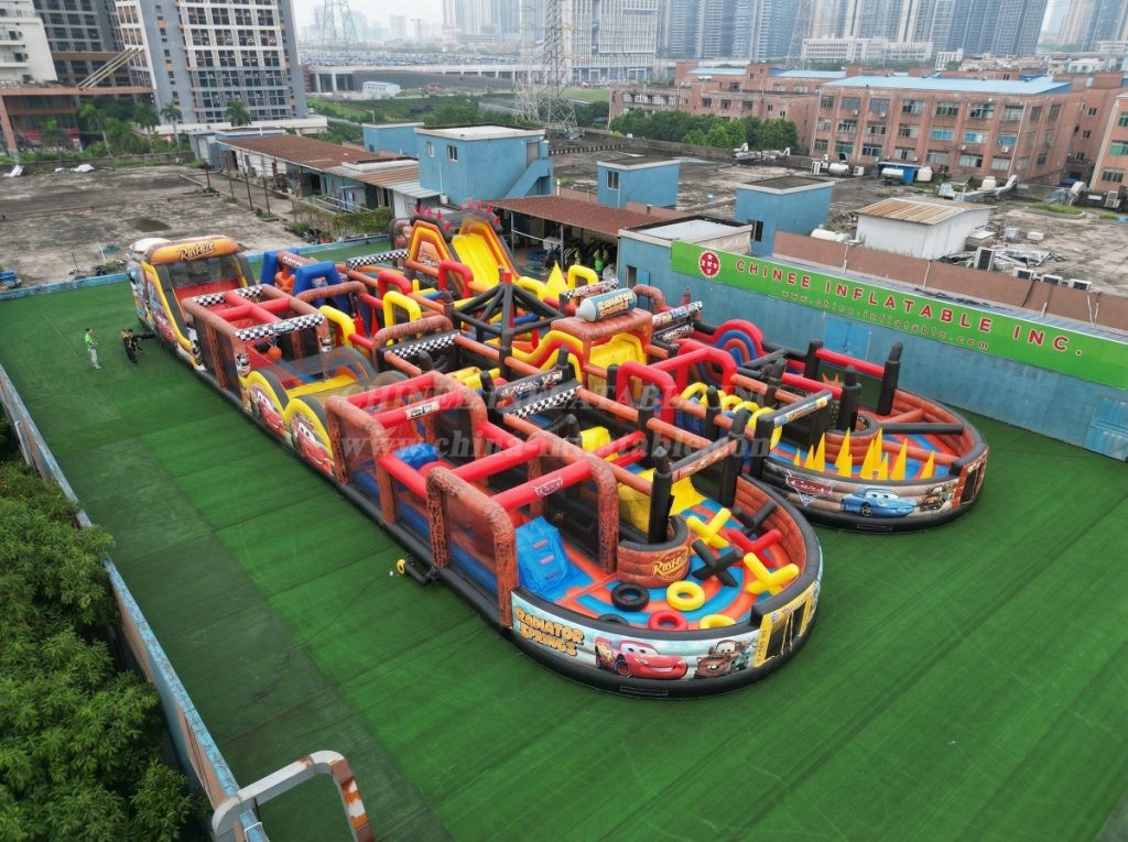 CR2-29 Cars Theme Challenging Run Giant Inflatable Obstacle Courses