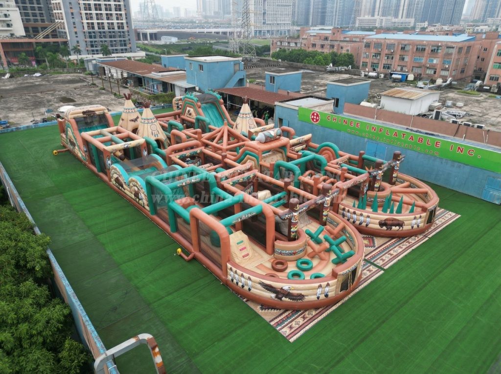 CR2-3 American Indian Theme Challenging Run Giant Inflatable Obstacle Courses
