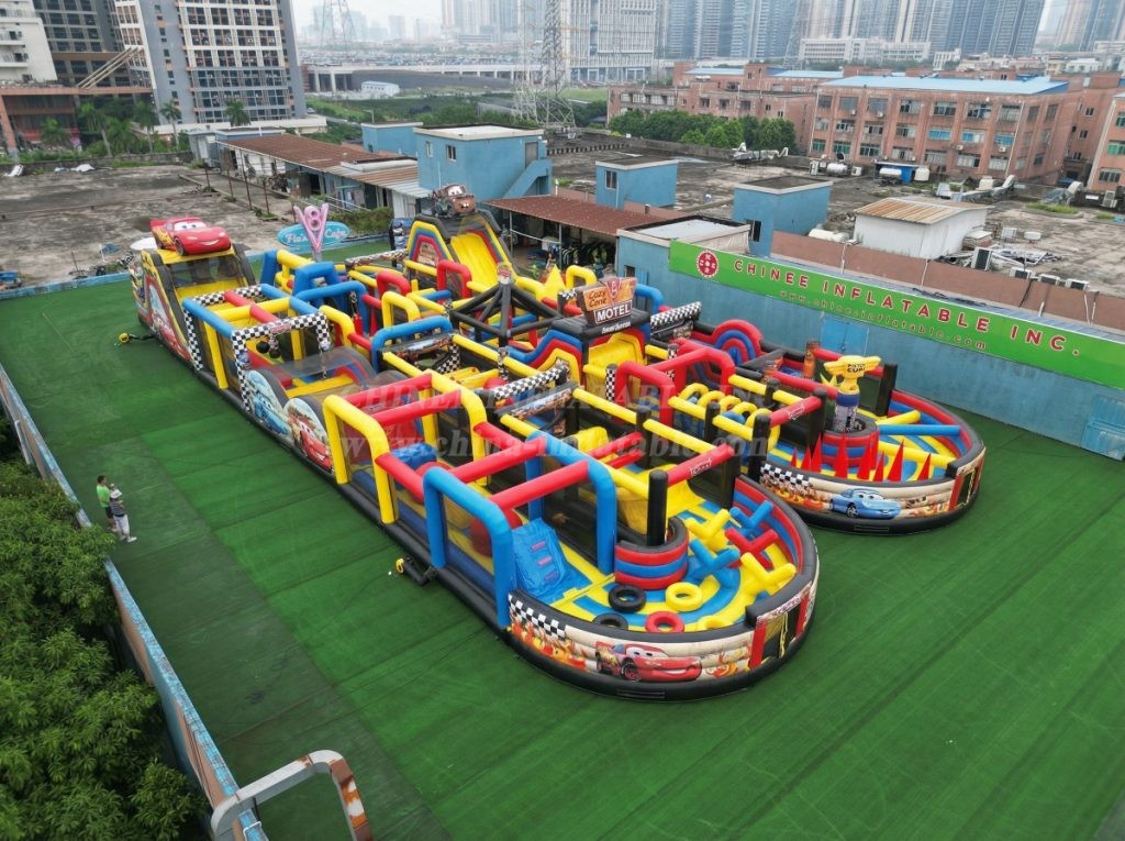 CR2-30 Cars Theme Challenging Run Giant Inflatable Obstacle Courses