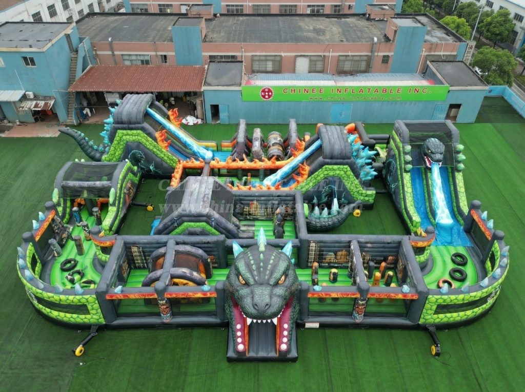 CR2-300 Godzilla Theme Challenging Run Giant Inflatable Obstacle Courses
