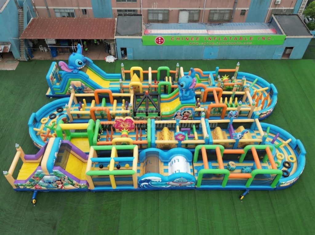 CR2-309 Lilo & Stitch Theme Challenging Run Giant Inflatable Obstacle Courses