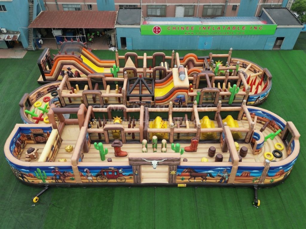 CR2-337 Wild West Theme Challenging Run Giant Inflatable Obstacle Courses