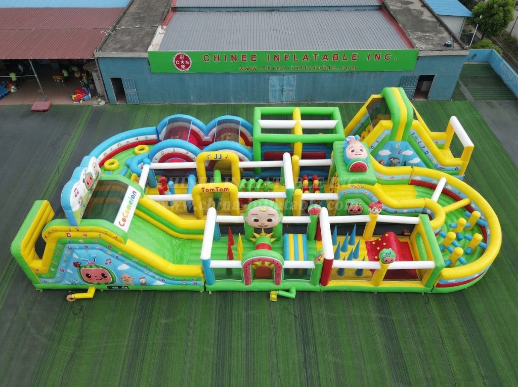 CR2-374 Cocomelon Theme Challenging Run Giant Inflatable Obstacle Courses