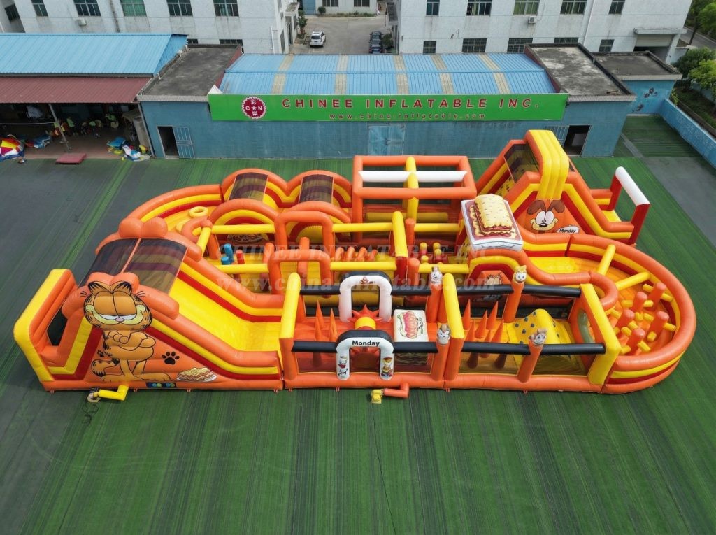 CR2-387 Garfield Theme Challenging Run Giant Inflatable Obstacle Courses