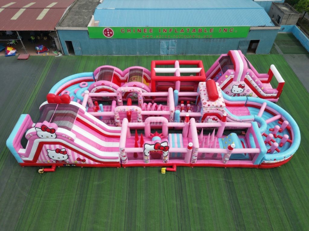 CR2-392 Hello Kitty Theme Challenging Run Giant Inflatable Obstacle Courses