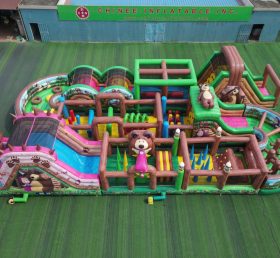CR2-404 Masha and the Bear Theme Challenging Run Giant Inflatable Obstacle Courses