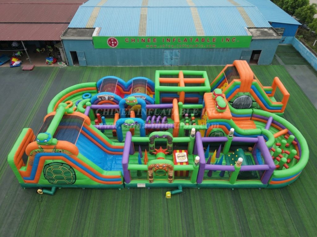 CR2-418 Ninja Turtles Theme Challenging Run Giant Inflatable Obstacle Courses