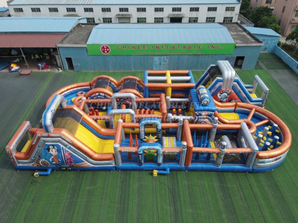 CR2-429 Rusty Rivets Theme Challenging Run Giant Inflatable Obstacle Courses