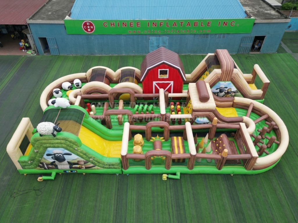 CR2-431 Shaun the Sheep Theme Challenging Run Giant Inflatable Obstacle Courses