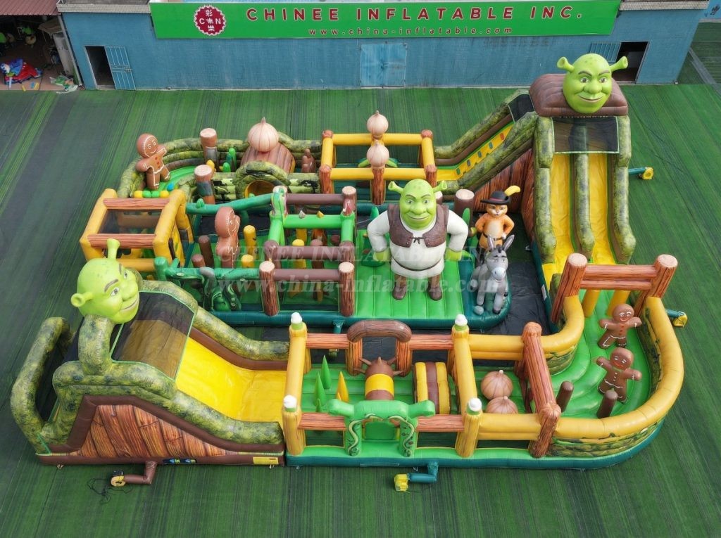 CR2-434 Shrek Theme Challenging Run Giant Inflatable Obstacle Courses