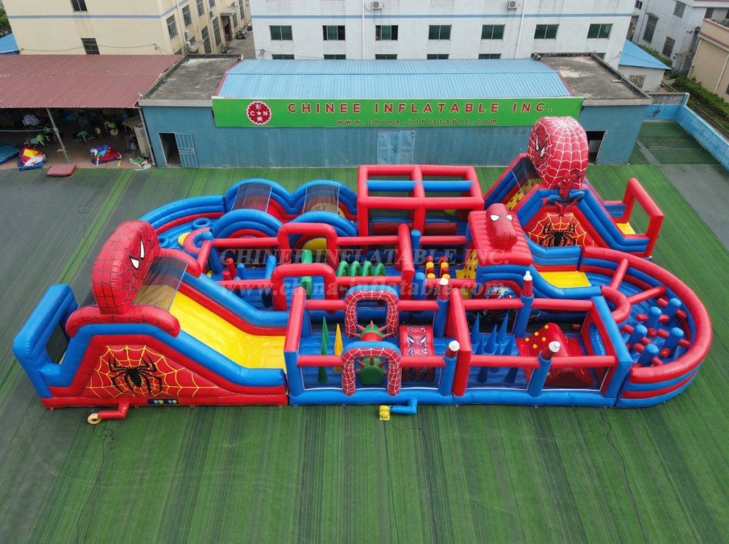 CR2-438 Spider-Man Theme Challenging Run Giant Inflatable Obstacle Courses