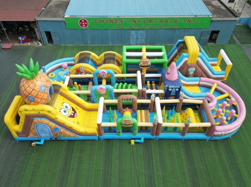 CR2-440 SpongeBob Theme Challenging Run Giant Inflatable Obstacle Courses