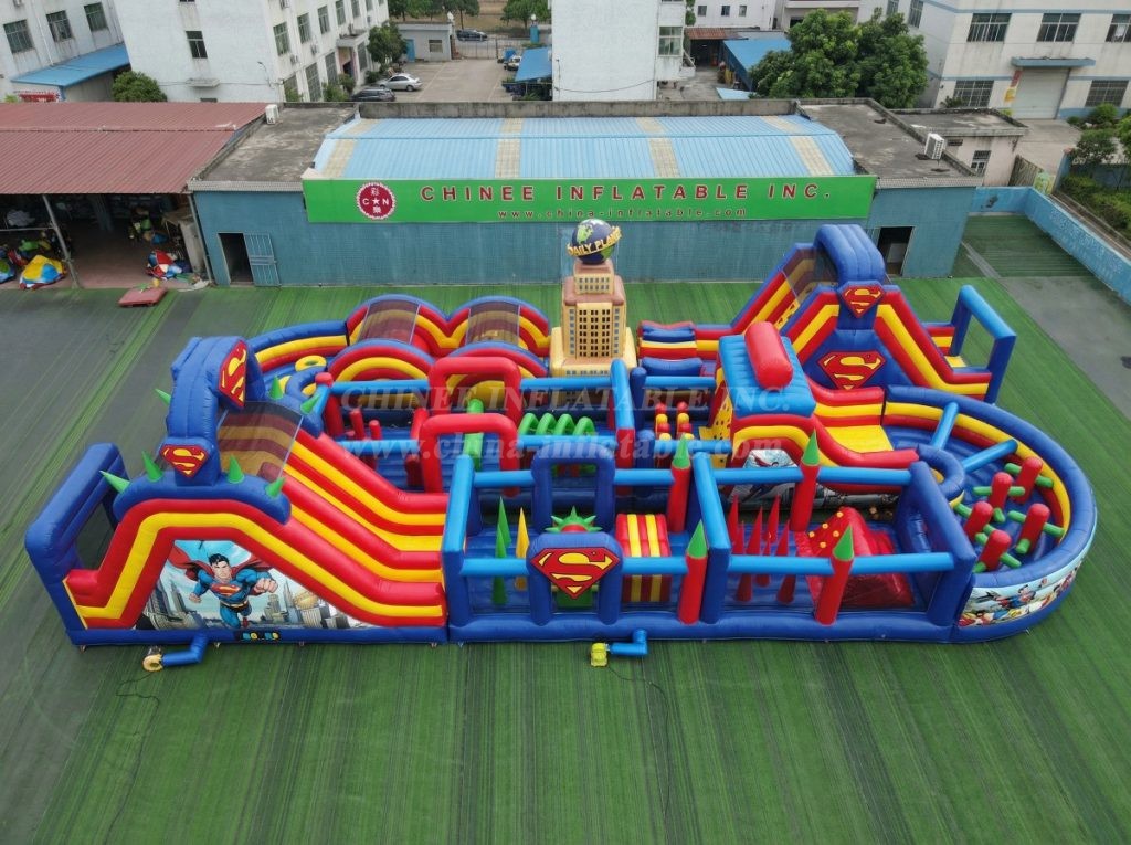 CR2-444 Superman Theme Challenging Run Giant Inflatable Obstacle Courses