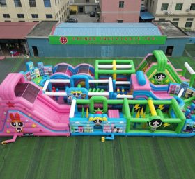 CR2-451 The Powerpuff Girls Theme Challenging Run Giant Inflatable Obstacle Courses