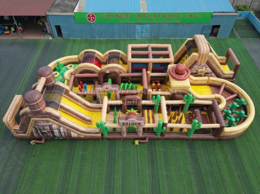 CR2-461 Wild West Theme Challenging Run Giant Inflatable Obstacle Courses