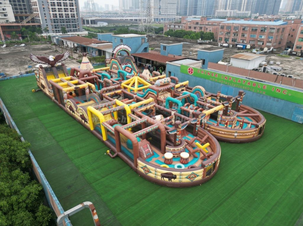 CR2-5 American Indian Theme Challenging Run Giant Inflatable Obstacle Courses