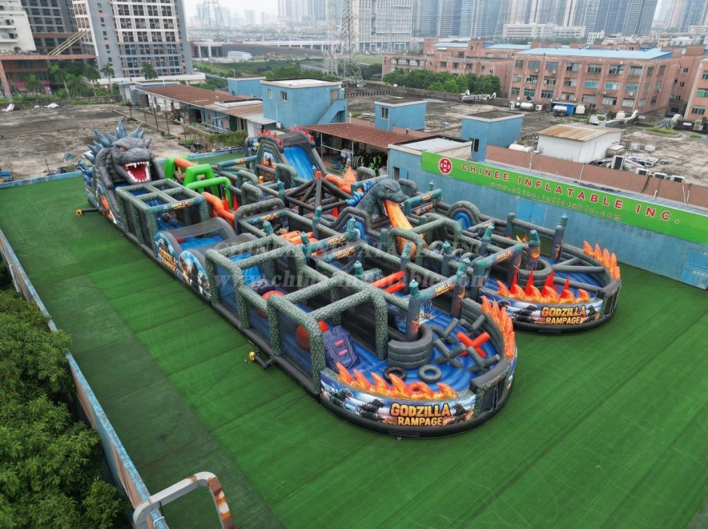 CR2-50 Godzilla Theme Challenging Run Giant Inflatable Obstacle Courses