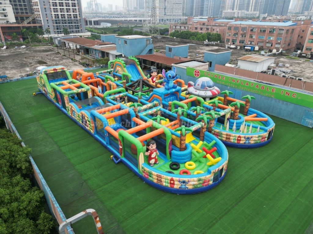 CR2-59 Lilo & Stitch Theme Challenging Run Giant Inflatable Obstacle Courses