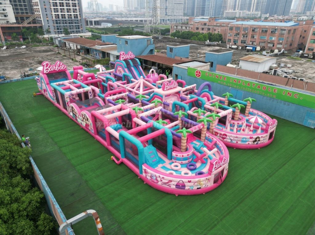 CR2-9 Barbie Theme Challenging Run Giant Inflatable Obstacle Courses