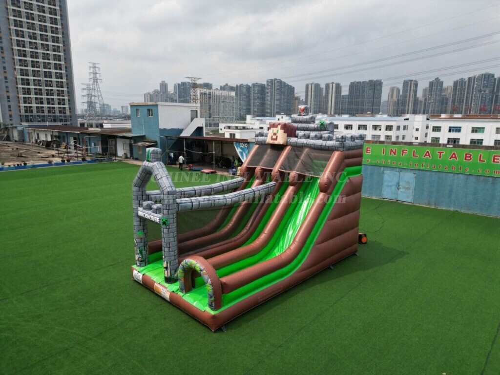 T8-9406 Minecraft Theme Inflatable Dry Slide