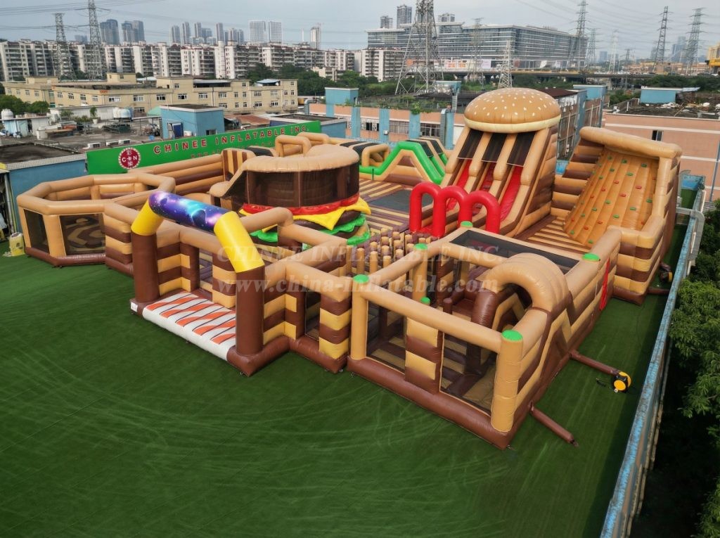 GF3-162 Hamburger Theme Inflatable Park