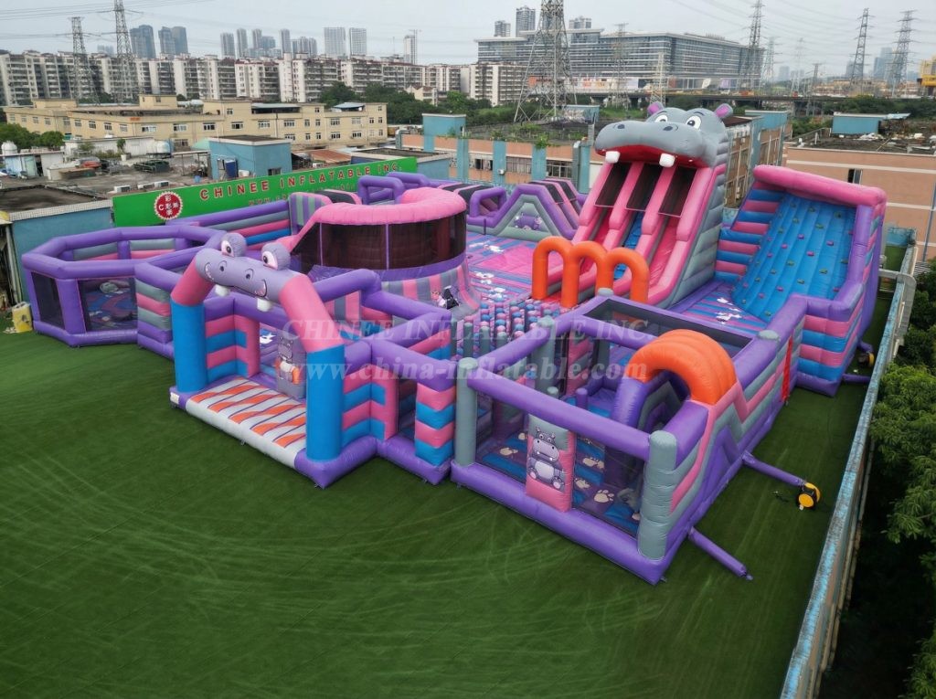 GF3-165 Hippo Theme Inflatable Park