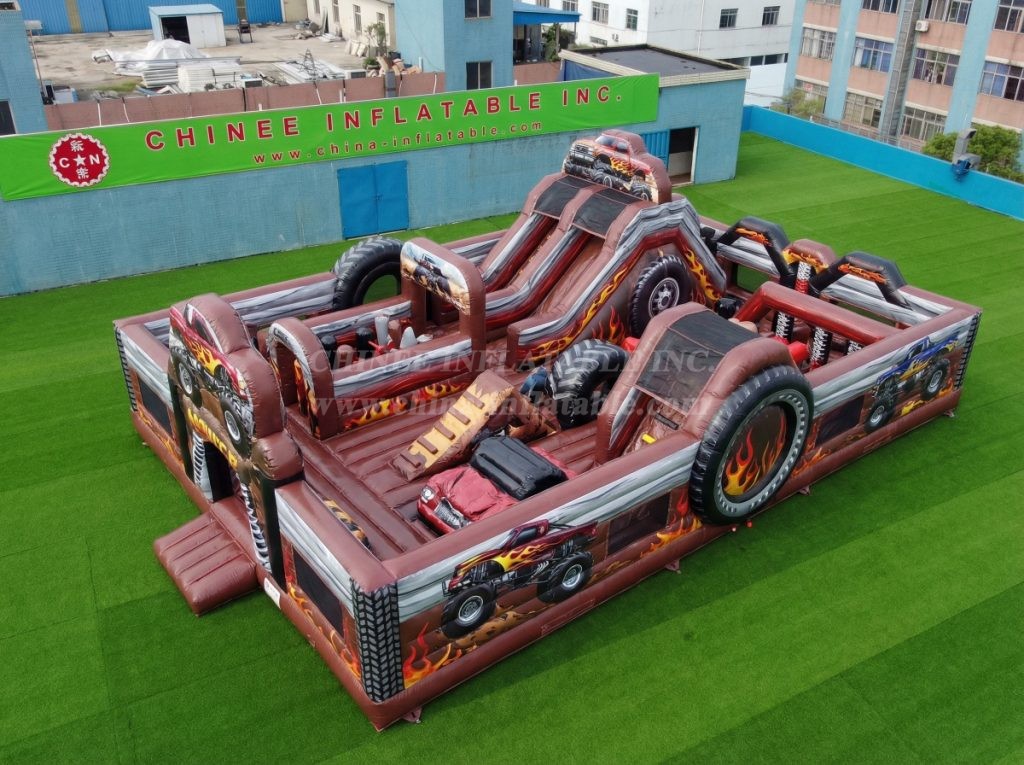GF3-364 Monster Trucks Theme Inflatable Park