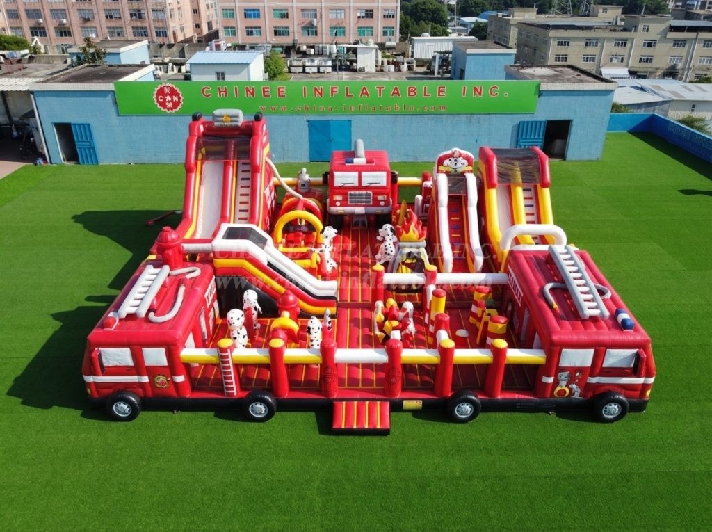 GF3-532 Firetruck Theme Inflatable Park