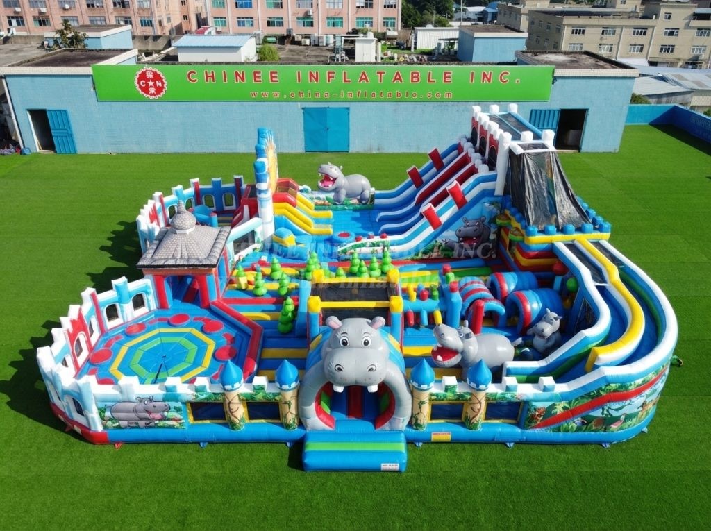 GF3-537 Hippo Theme Inflatable Park