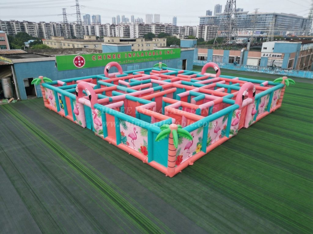 MAZE1-57 Flamingo Theme Inflatable Maze
