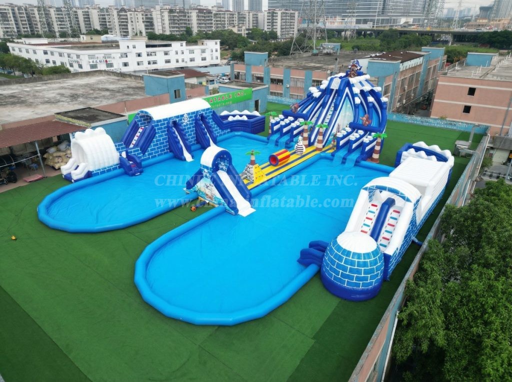 Pool2-815 Pirates Theme Inflatable Water Park Complex with Giant Slides & Pools