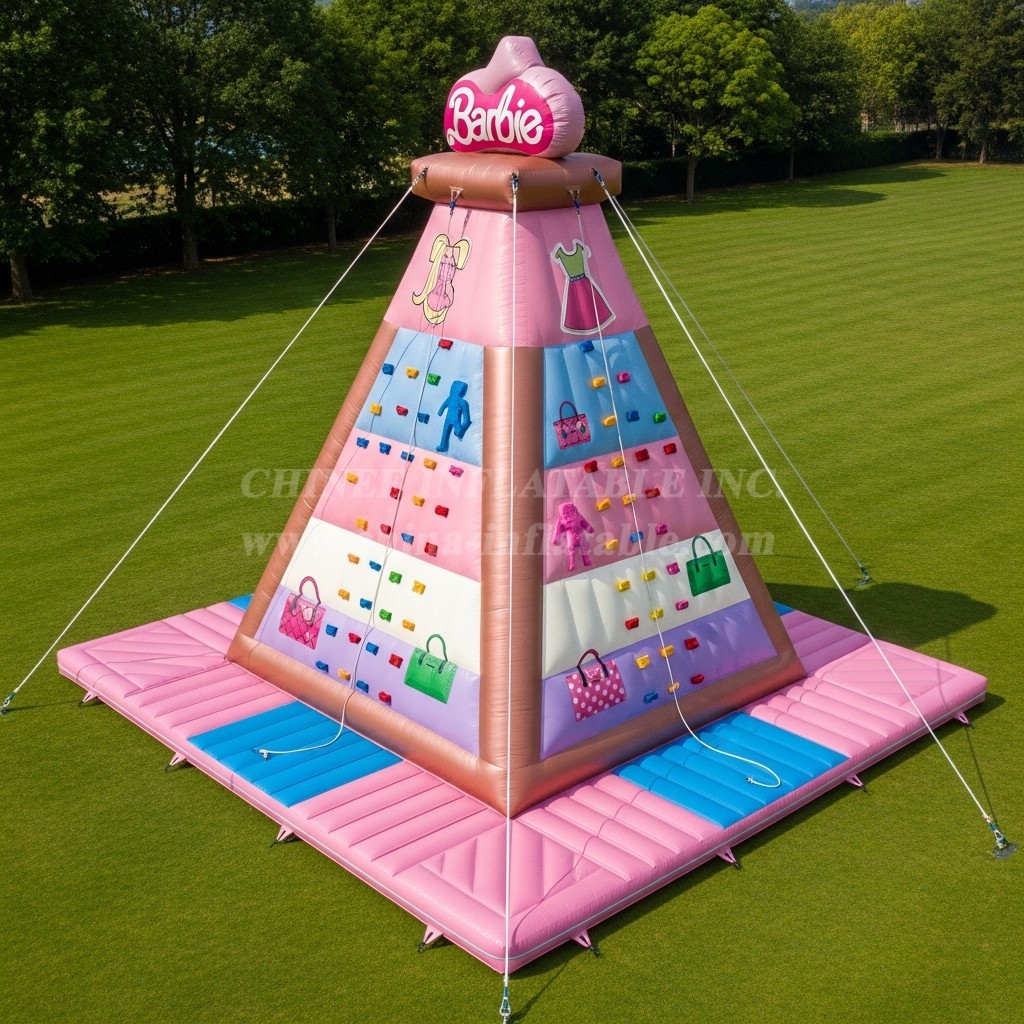 T11-4138 Barbie Theme Inflatable Climbing Wall