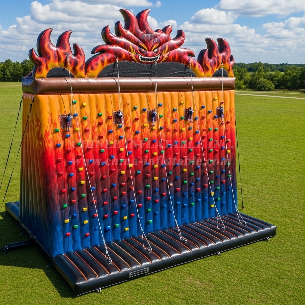 T11-4153 Blaze Monster Theme Inflatable Climbing Wall