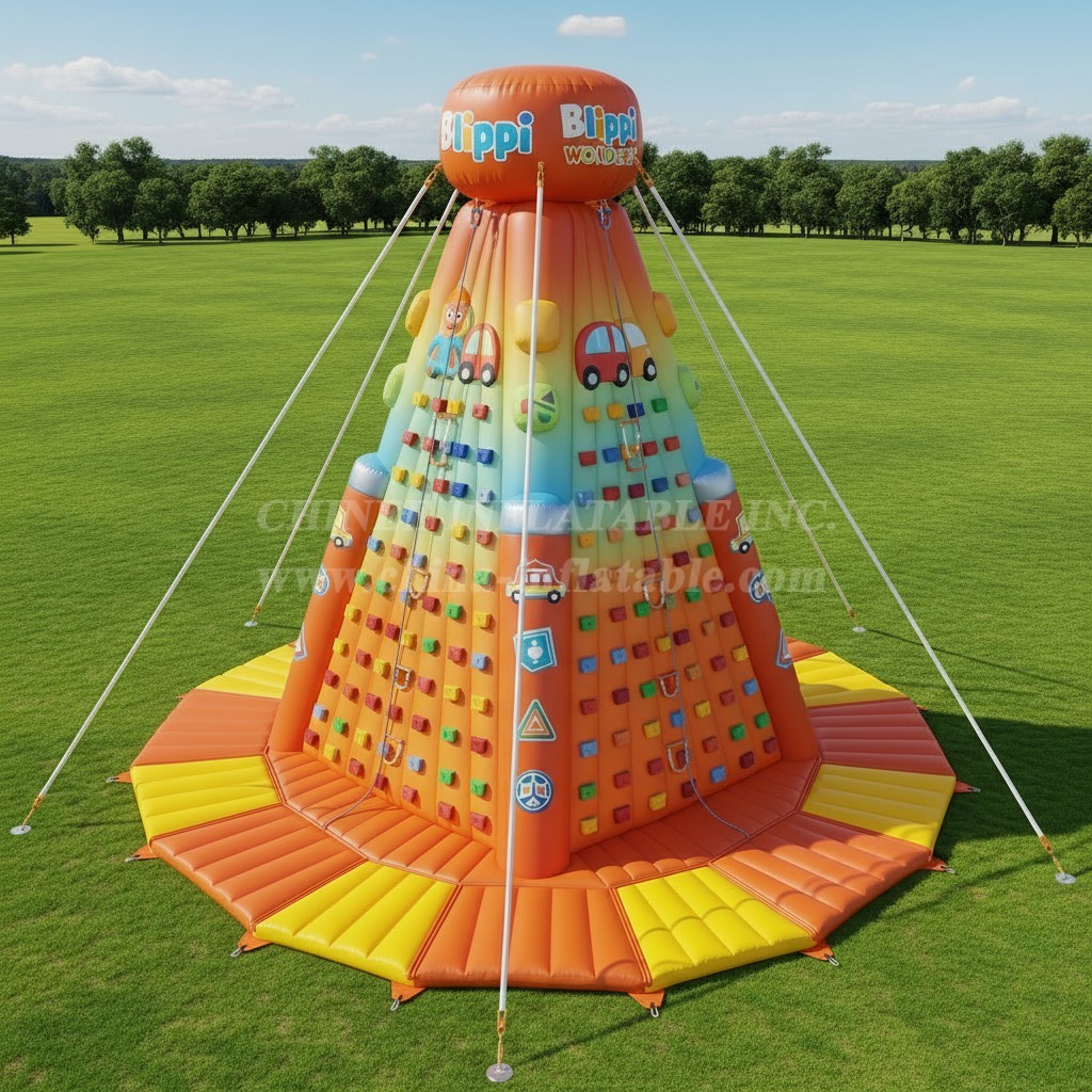 T11-4161 Blippi Wonders Theme Inflatable Climbing Wall