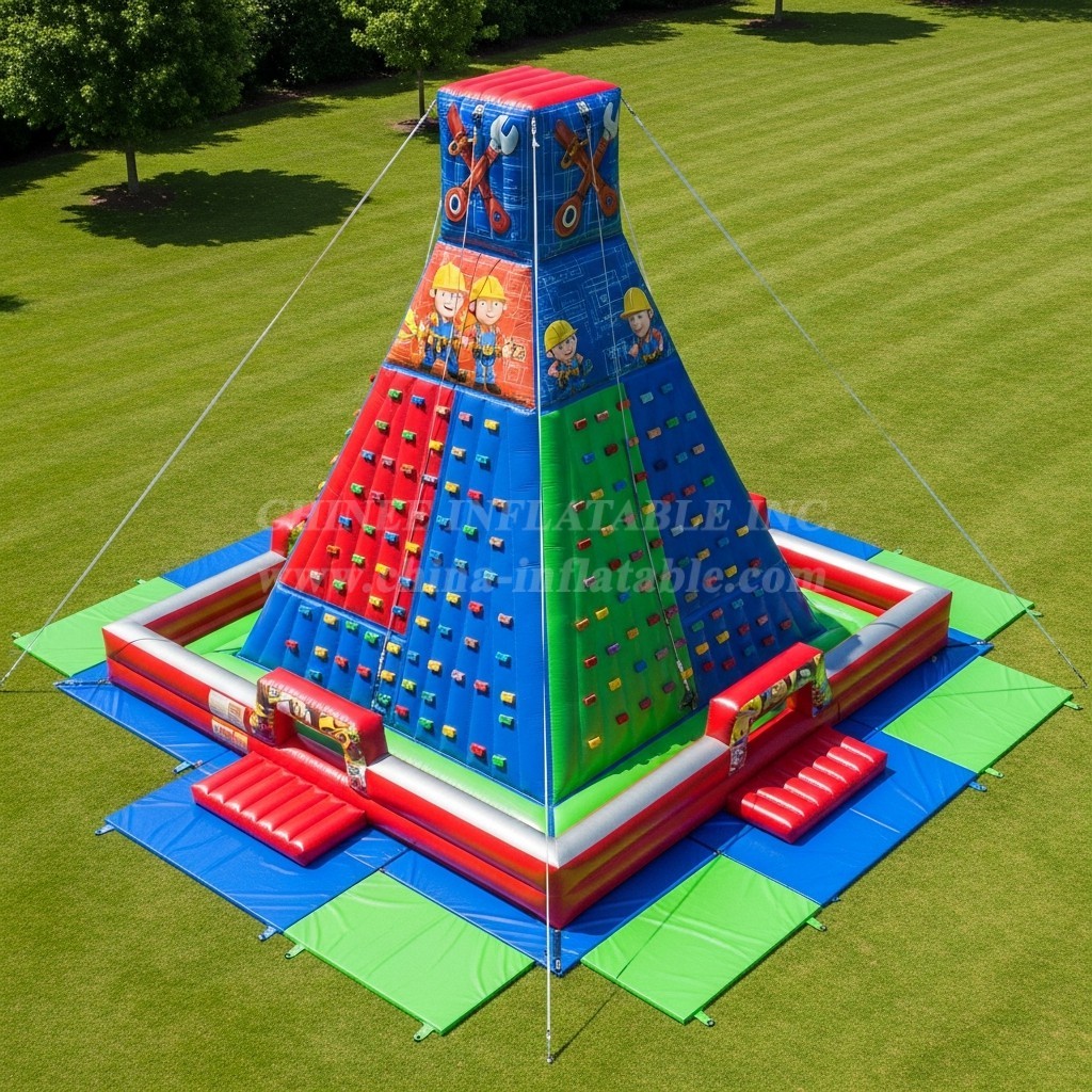 T11-4166 Bob the Builder Theme Inflatable Climbing Wall
