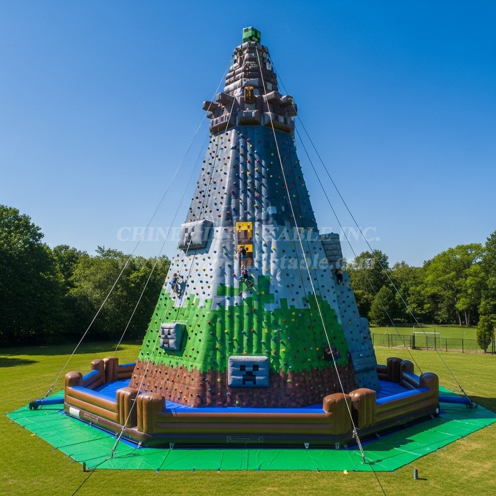 T11-4272 Minecraft Theme Inflatable Climbing Wall
