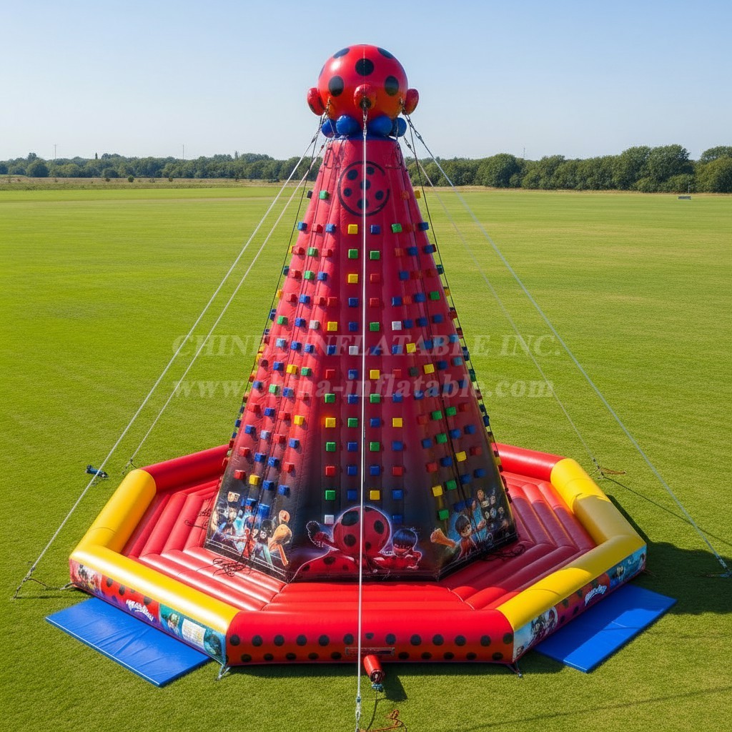 T11-4283 Miraculous Ladybug Theme Inflatable Climbing Wall